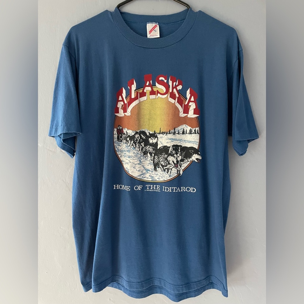 Vintage VTG Alaska Iditarod 1989 T shirt Jerzees single stitch made in USA